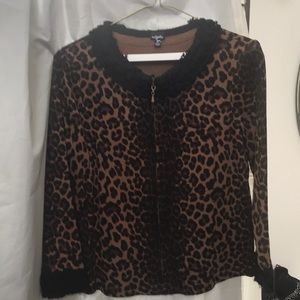 Top zip up . Leopard print by Rafaella. Medium